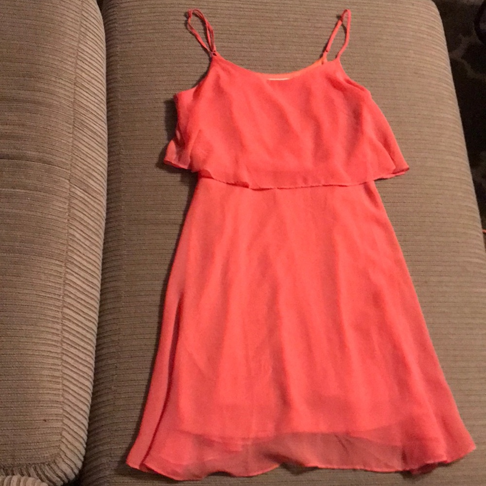 Coral spaghetti strap dress